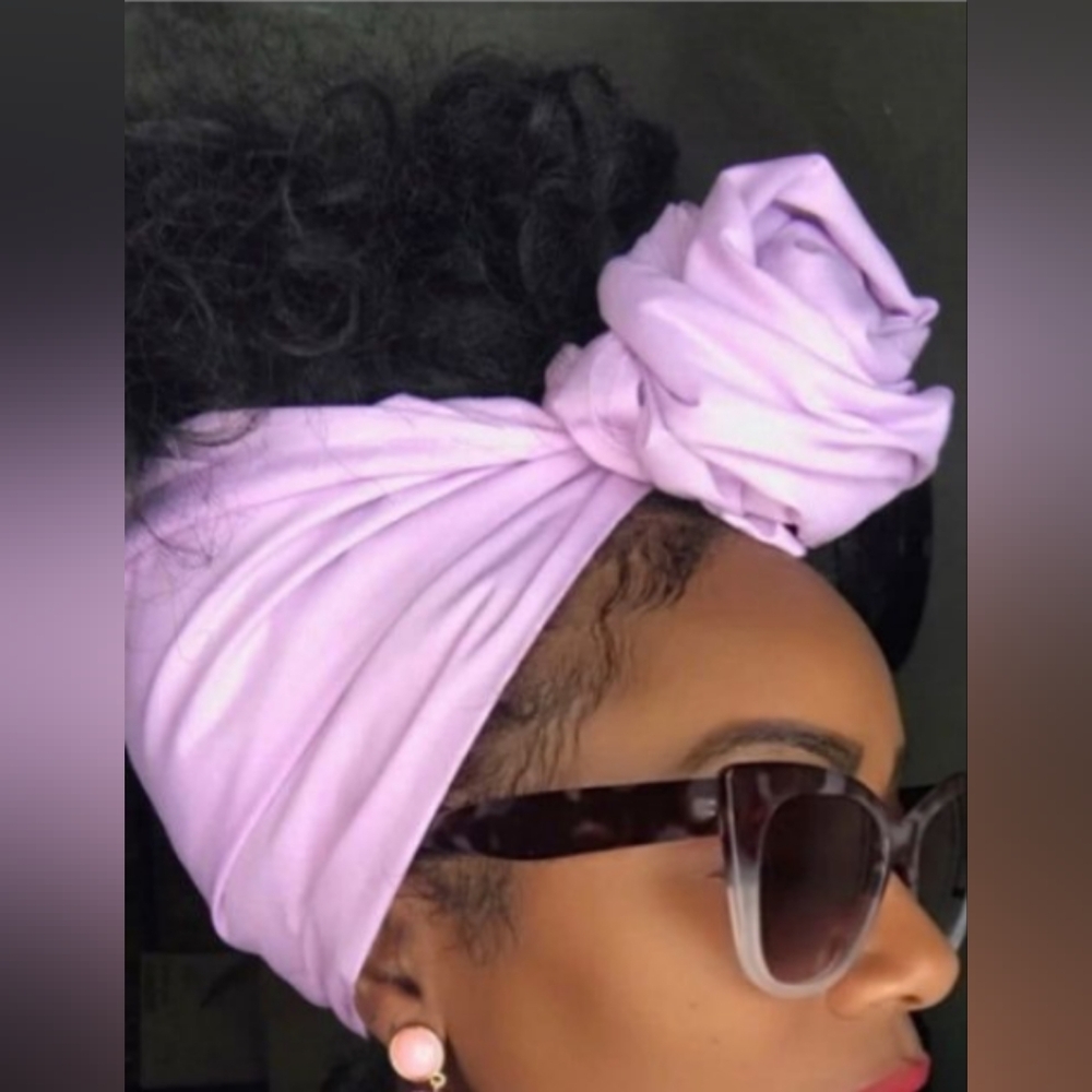 Lavender Solid Color Hair Wrap Head Tie NEW